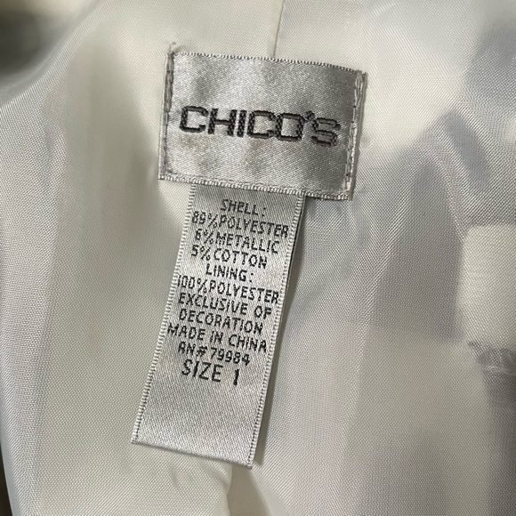 Chico’s satin zip front bomber jacket - Picture 5 of 7